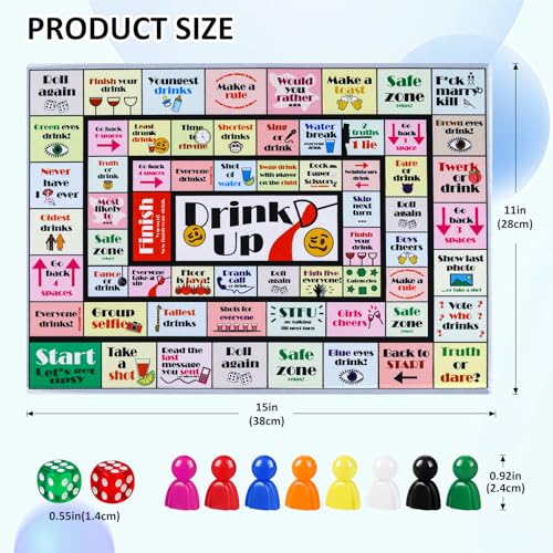 Drinking Board Game for Adults - Interactive Fun, 2-8 Players, Drink Up Games