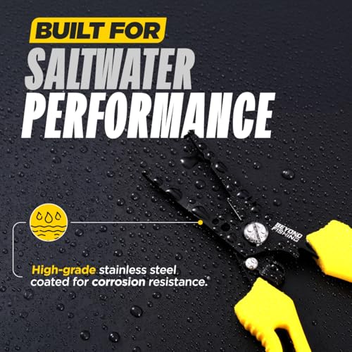 Beyond Fishing QuickRig 7" Black Saltwater Pliers with Line Cutter & Crimper