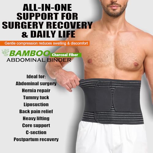 DOREIPA Black Large Abdominal Binder for Post-Surgery & Postpartum Recovery