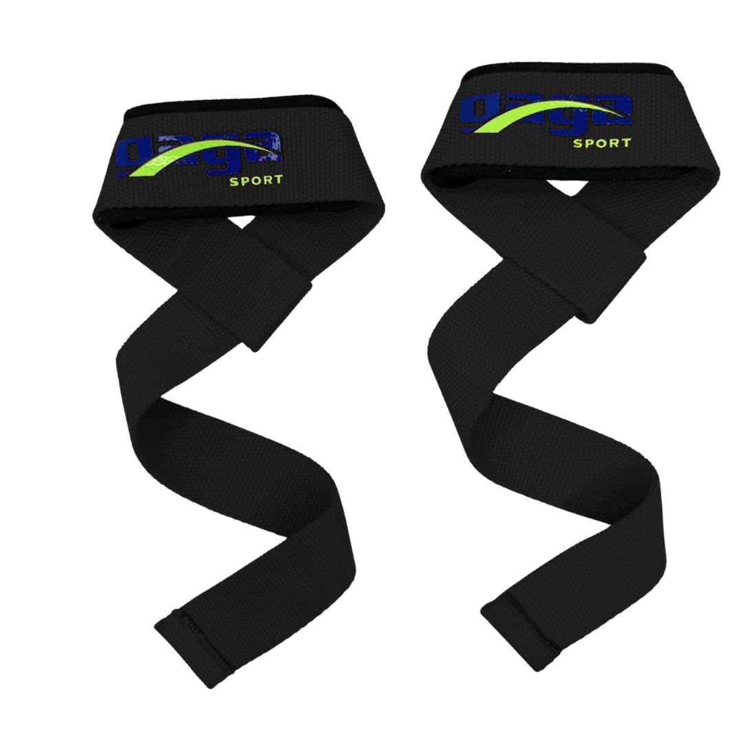 Gagasport Wrist Straps for Weightlifting – Cotton Gym Straps for Strength Training, Powerlifting, Deadlifts & Workout – Lifting Straps for Men & Women (Black)
