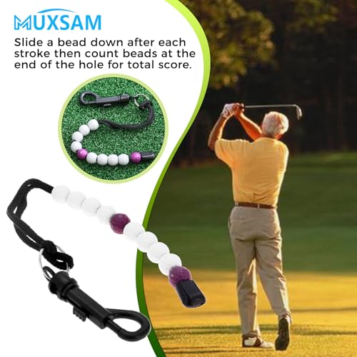 Golf Score Counter with Clip - Durable Nylon Beads, Purple