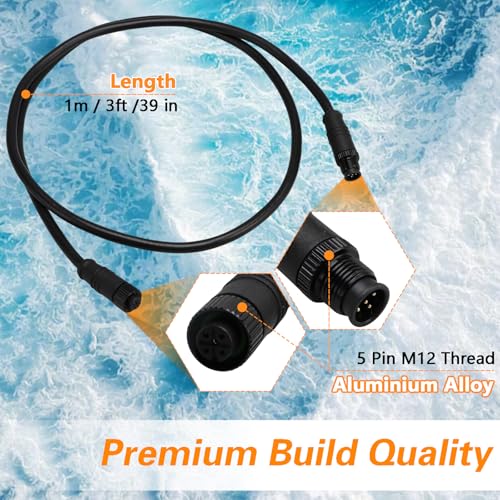 EVRBUL 1M Marine NMEA 2000 Backbone Cable for Lowrance Garmin Simrad B&G