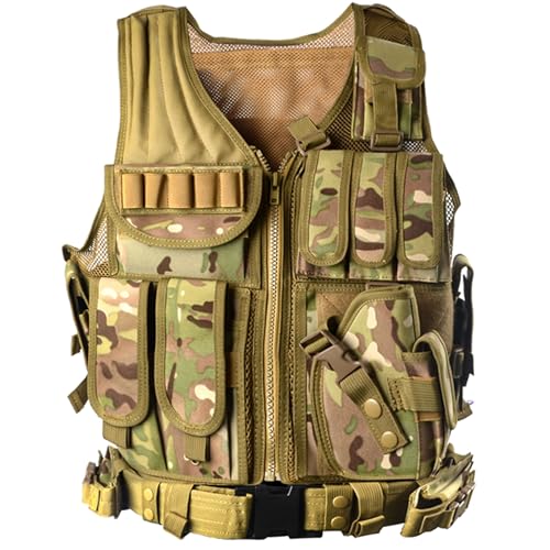 Tactical Outdoor CS Game Vest - Adjustable Fit, One Size, Cp Camou