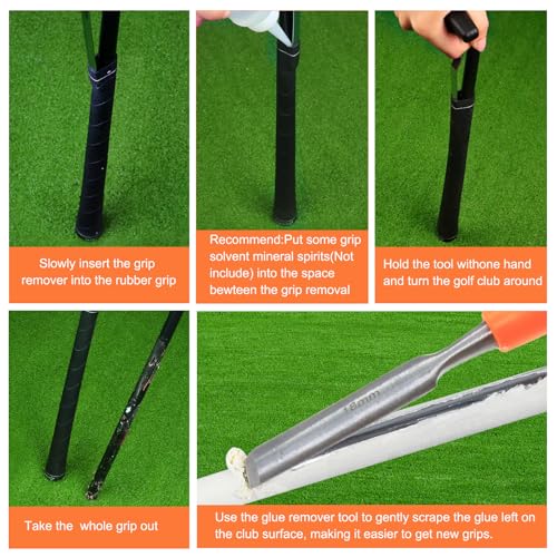 Golf Grip Removal Tool 11" V-Groove Grip Saver for Standard Clubs - High-Carbon Steel, THE GOLFER STORE, Variant 2