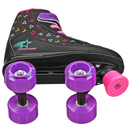 Roller Derby Firestar Youth Quad Roller Skates Midnight Prism for Girls & Boys