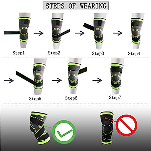 Compression Knee Brace for Pain Relief - Green Medium