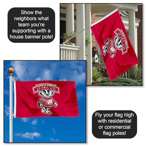 Wisconsin Badgers College Flag 3x5 Banner with Grommets - UW Bucky University