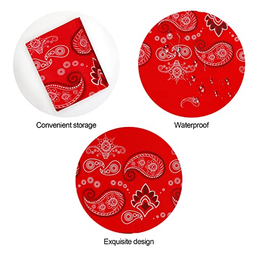 Western Cowboy Tablecloths - 2 Pack Red Paisley Disposable Covers