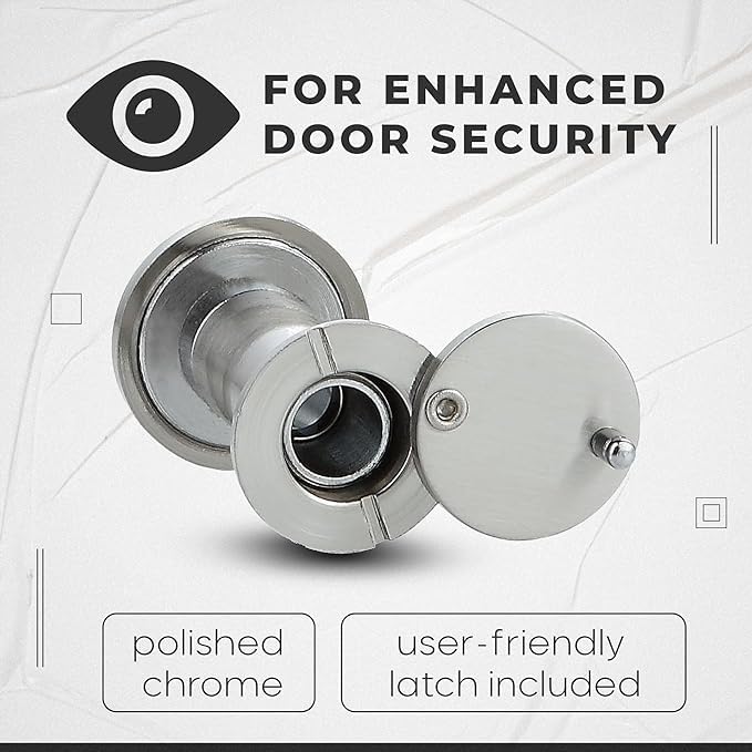 MomsUnited – Peep Holes for Door – Peephole with 200° Wide Viewing Angle – Peephole for Front Door – for Enhanced Door Security – Easy Installation – Includes Drill & Allen Wrench- Pack of 1
