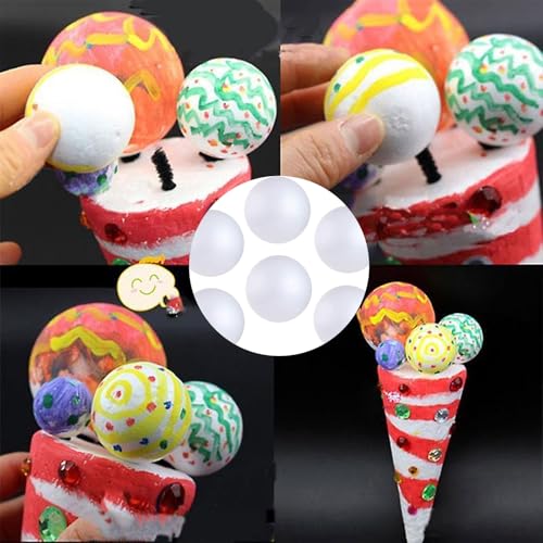 7cm White Foam Balls Set for DIY Crafts Christmas Easter Ornaments - 15pcs