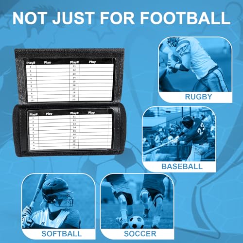 Football Play Wristbands for Youth - Triple Window, Black 12 Pack