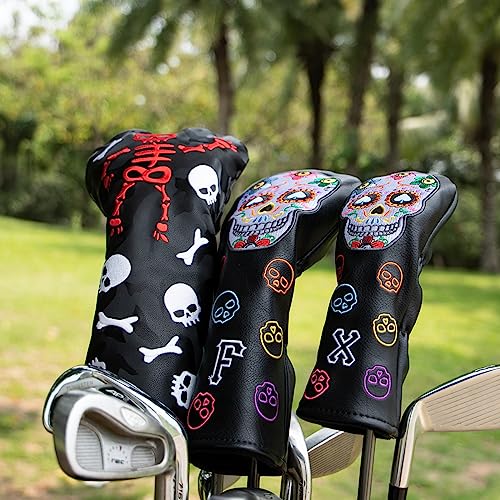 Montela Black Golf Club Head Cover for Fairway Wood Skeleton Design