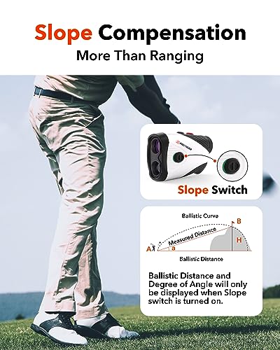 Golf Rangefinder with Slope, 7X Magnification, 1200 Yards