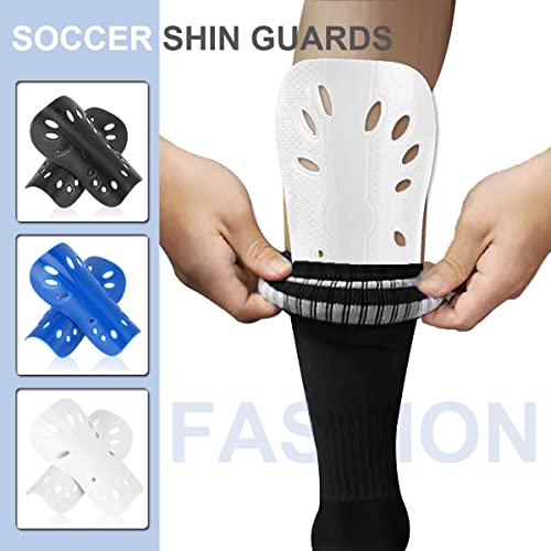 Youth Soccer Shin Guards for Kids - Black & White, Size S