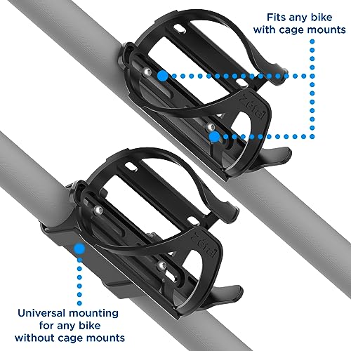 Universal Water Bottle Bike Cage - Multi-Position, Medium, Black