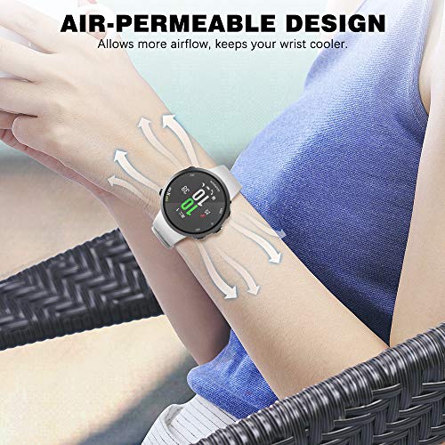 MoKo Silicone Replacement Band for Garmin Forerunner 45/45S/Swim 2 - White
