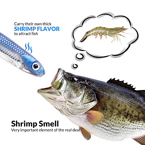 Soft Plastic Swimbait Paddle Tail Lure - 2.75in, 6Pcs