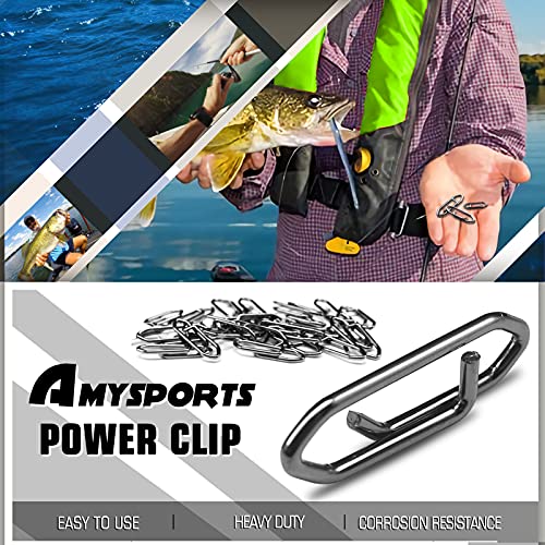 High Strength Fishing Snap Clip - Stainless Steel 44lb, 50 pcs
