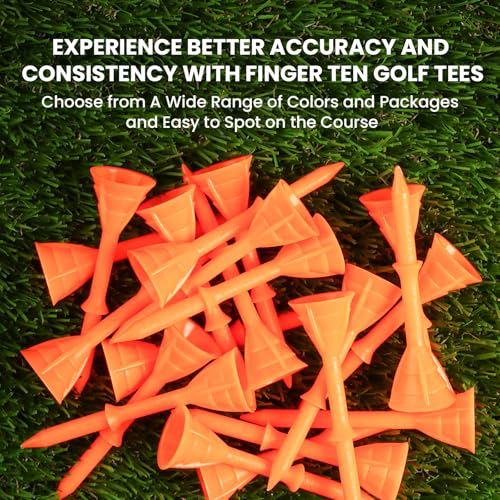 Unbreakable Plastic Golf Tees - 3 1/4 Inch, 20 Pack - Orange