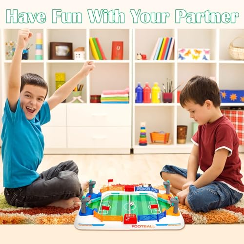 Mini Foosball Table Game for Kids - 4-Flipper Indoor Soccer Toy