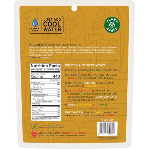 GOOD TO-GO Carrot-Ginger Power Bowl Cold Soak Camping Food Single Serving