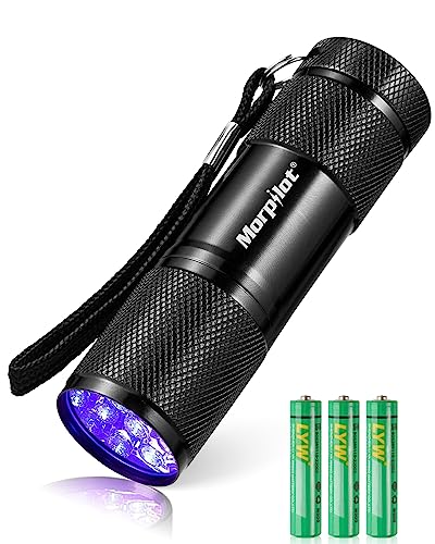 Mini UV Blacklight Flashlight - 9 LED Pet Urine Detector, 395nm