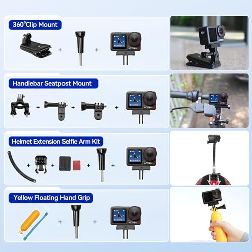 Osmo Action 5 Pro Waterproof Action Camera Bundle - 58Pcs Set + 3 Batteries