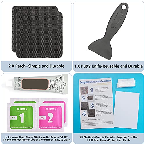 Hareyou 2-Piece Waterproof Trampoline Patch Repair Kit 4x4 Inches