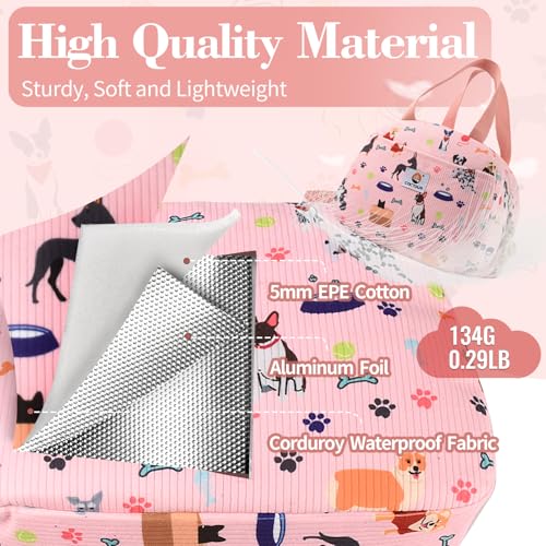Insulated Portable Lunch Box for Women - Pink Small Corduroy Tote