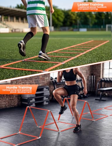 15ft Agility Ladder & Hurdles Set - Speed Training Equipment