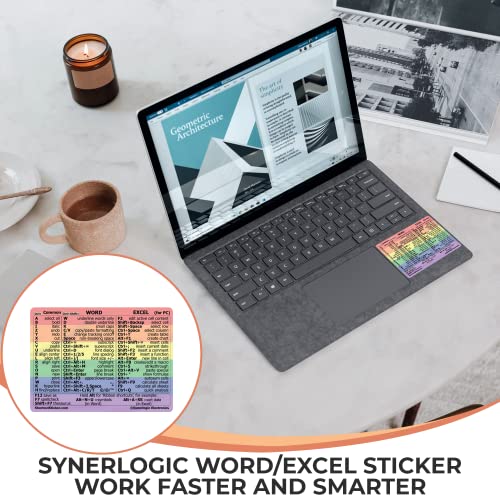 Windows Shortcut Sticker for Word & Excel - Keyboard Reference - Rainbow