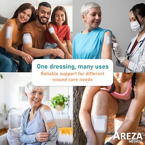 Areza Medical 6x6 Inch Sterile Bordered Gauze Island Wound Dressing - Latex-Free, 30 Pack