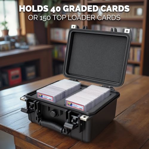 CASEMATIX 40-Card Graded Card Case – IPX7 Waterproof Slab Box with Dividers
