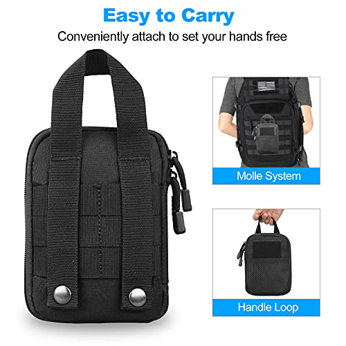 Black Tactical EDC Pocket Organizer Pouch Nylon Molle Multi-Tool Storage