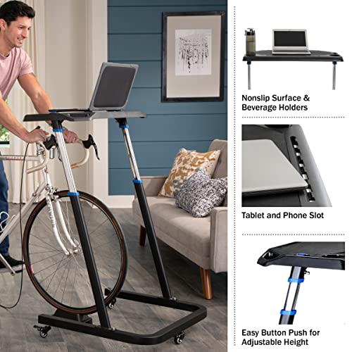 Adjustable Bike Trainer Fitness Desk - Portable Workstation Black