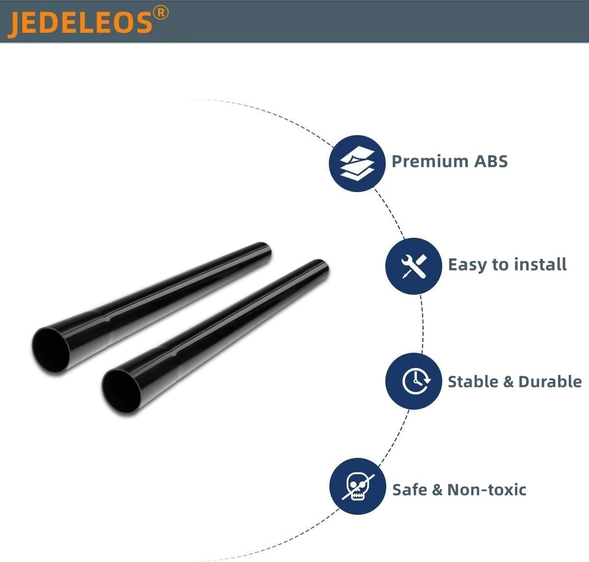 JEDELEOS Extension Wand Replacement Hose for BISSELL Zing Canister Vacuum Model 2156A, 1665, 16652, 1665W and 21562 Series (17.8inch, Pack of 2)