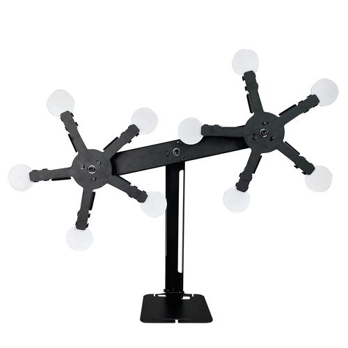 Atflbox Rotating Metal Dynamic Shooting Practice Target Stand with 10 Steel Plates for Pistol Airsoft BB Gun (Double Star)