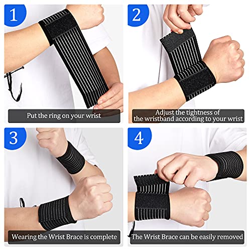 Adjustable Wrist Compression Support Brace - 4 Pack for Sports and Fitness