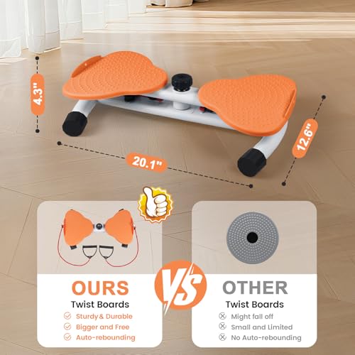 Ab Twister Board with Resistance Bands - 300 lbs Capacity - Orange