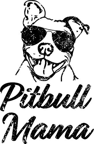 Pitbull Mama Vinyl Decal - Funny Pit Bull Mom Sticker for Laptop and Car