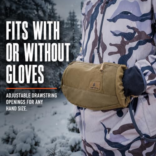 Lone Trail Hunting Hand Warmer Pouch with Sherpa Fleece, 500D Shell, Brown