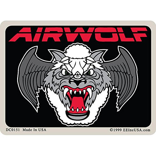 U.S. Air Force Airwolf Sticker - Durable Metal/Plastic 2.75"x4"