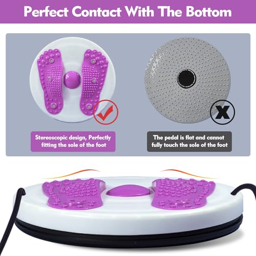 Twist Board Exercise Machine with Foot Massage - Purple