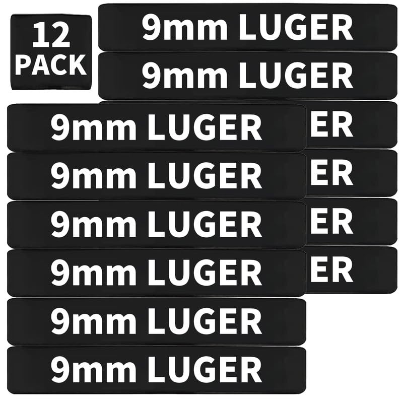 9mm Luger Magazine Marking Bands - 12 Pack Black-White