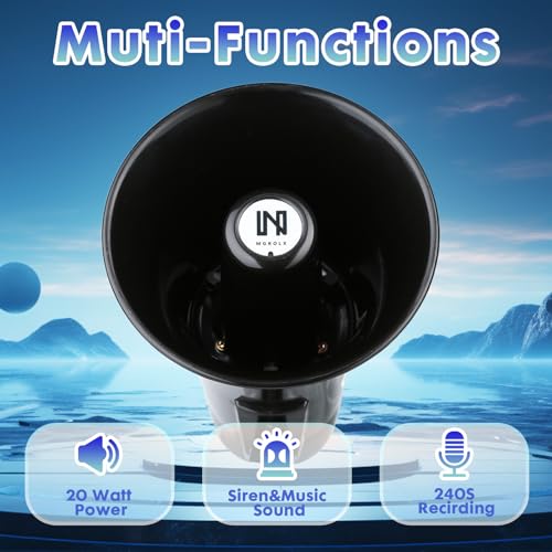 20W Rechargeable Megaphone with Siren & Bluetooth Input