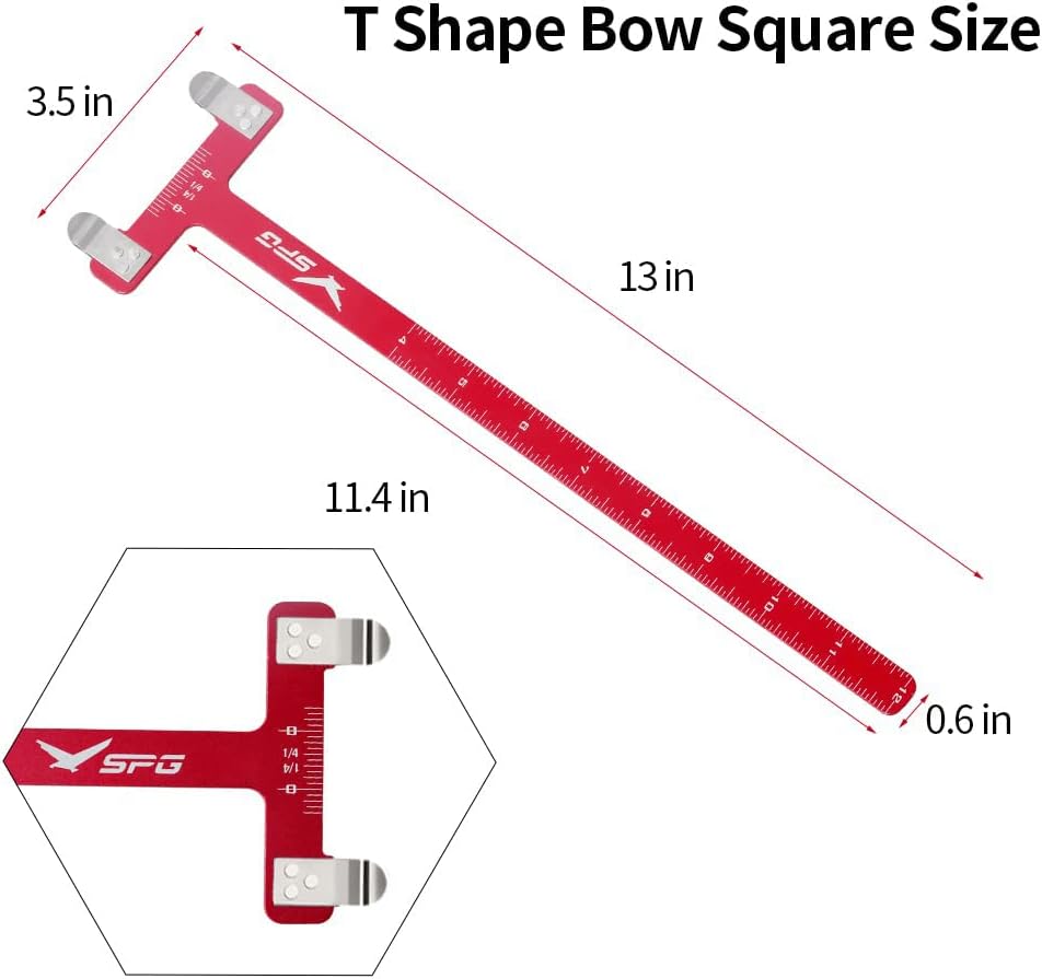 SOPOGER Archery Bow Square - T Shape Ruler Measurement Tool Kit for Recurve & Compound Bows