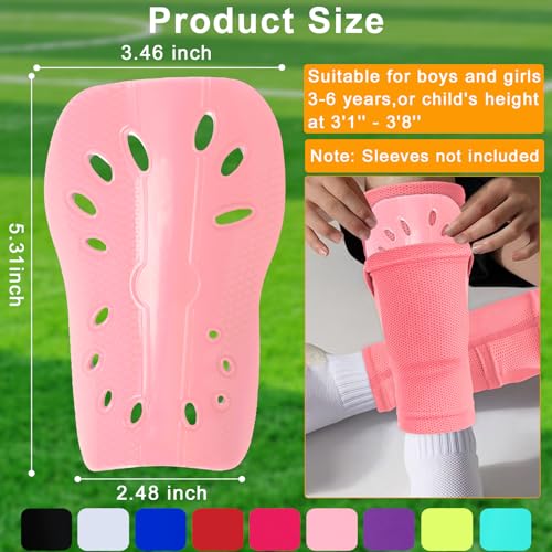 Lightweight Soccer Shin Guards for Kids - 2 Pairs Dust Pink & Purple