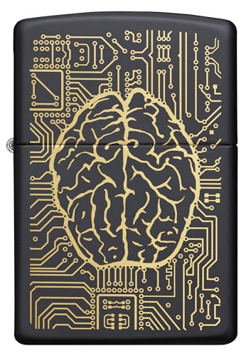 Zippo Artistic Lighter Black Matte AI Variation - Windproof Refillable USA Made