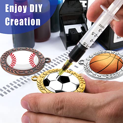 24 Pcs Blank Medals with Neck Ribbons for DIY Awards