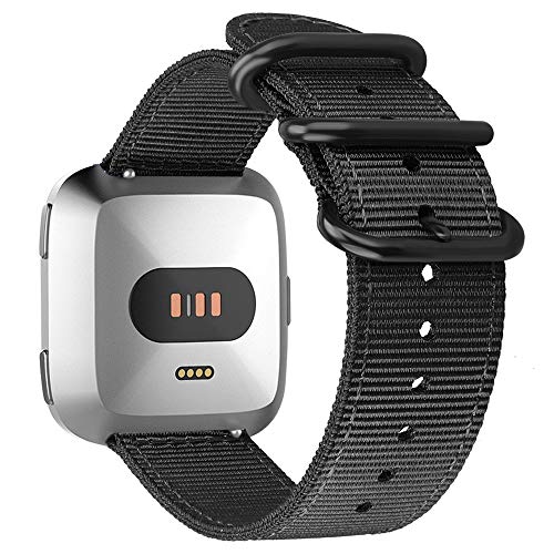 Nylon Band for Fitbit Versa 2/1/Lite Edition - Black